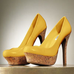 Yellow Platform Pumps Shoes